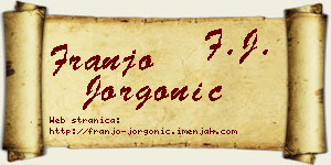 Franjo Jorgonić vizit kartica